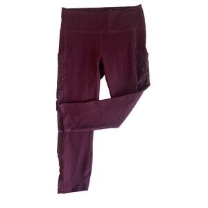 Fabletics Womens Maroon Cropped Leggings Size L